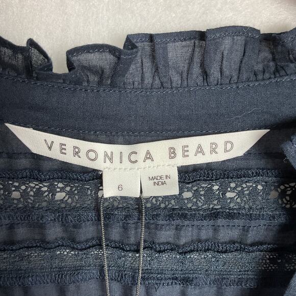 Veronica Beard Womens Satori Dress Black Ink Size 6 2205CO35D067 NWT Damaged - Picture 7 of 14